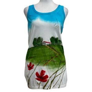 Fernando Viana Unique Handpainted Landscape Tank Top